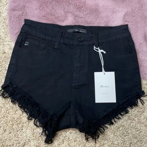 NWT Kancan black jean shorts
